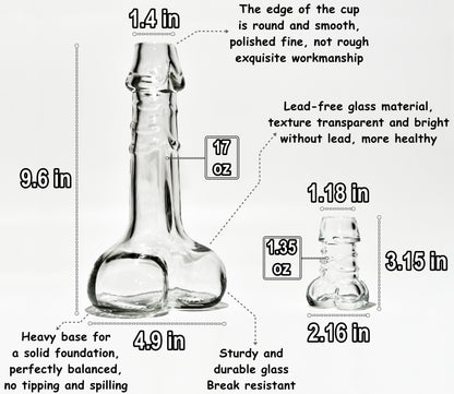 Decanter Set with 6 Shot Glasses Set, Decanter -17oz-, Glasses -1.35oz- for Whiskey, Liquor, Tequila, Cocktail