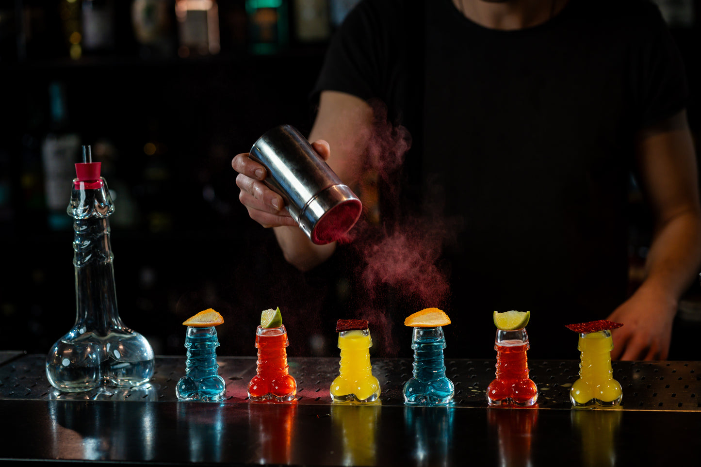 Decanter Set with 6 Shot Glasses Set, Decanter -17oz-, Glasses -1.35oz- for Whiskey, Liquor, Tequila, Cocktail