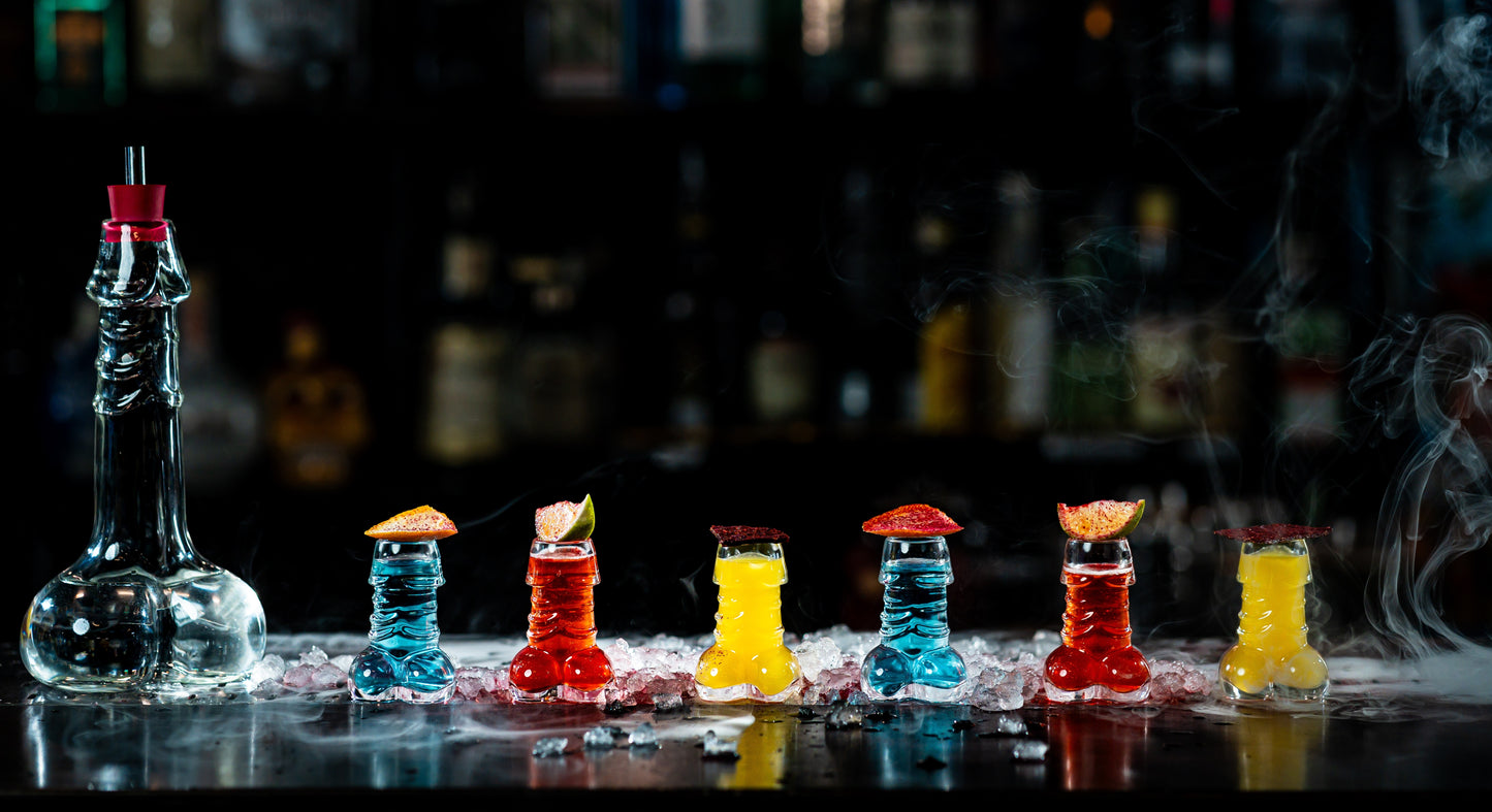 Decanter Set with 6 Shot Glasses Set, Decanter -17oz-, Glasses -1.35oz- for Whiskey, Liquor, Tequila, Cocktail