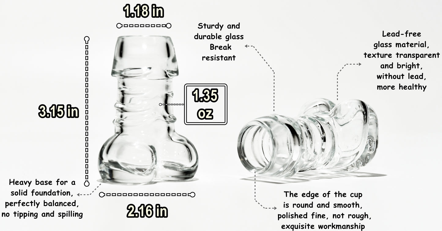 Shot Glasses Set of 6 for Tequila, Whiskey, Liquor, Cocktail, Vodka, Shot Glass, Bachelorette Party, Funny Gifts, 1.35oz