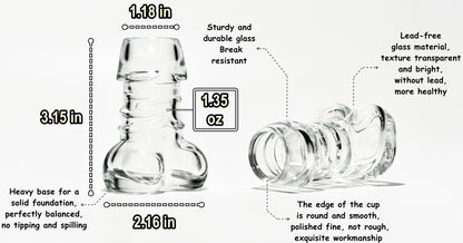 Shot Glasses Set of 6 for Tequila, Whiskey, Liquor, Cocktail, Vodka, Shot Glass, Bachelorette Party, Funny Gifts, 1.35oz