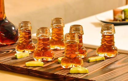 Shot Glasses Set of 6 for Tequila, Whiskey, Liquor, Cocktail, Vodka, Shot Glass, Bachelorette Party, Funny Gifts, 1.35oz