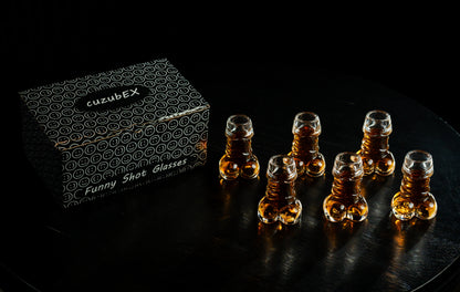 Shot Glasses Set of 6 for Tequila, Whiskey, Liquor, Cocktail, Vodka, Shot Glass, Bachelorette Party, Funny Gifts, 1.35oz